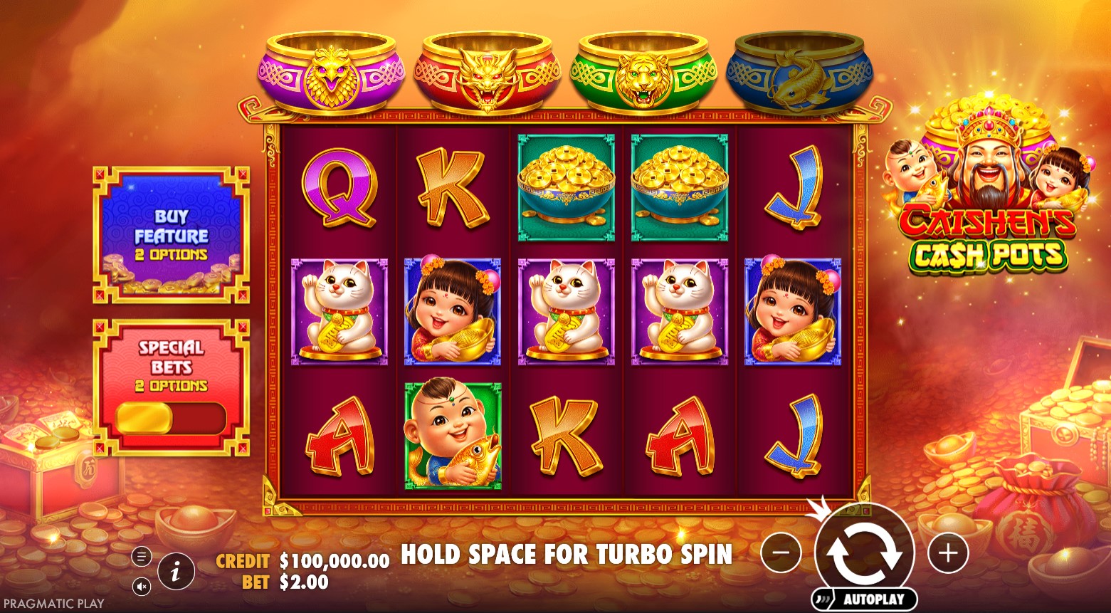 Read more about the article Caishen’s Cash Pots (Pragmatic Play) Slot Review