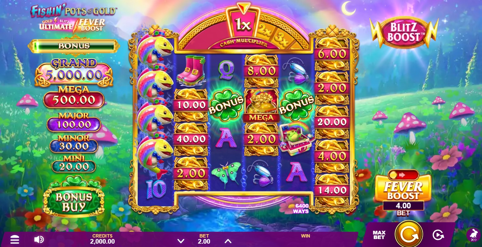 Read more about the article Fishin’ Pots of Gold Gold Blitz Ultimate Fever Boost (Gameburger) Slot Review