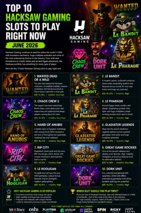 You are currently viewing Top 10 Hacksaw Gaming Slots To Play Right Now (June 2026)