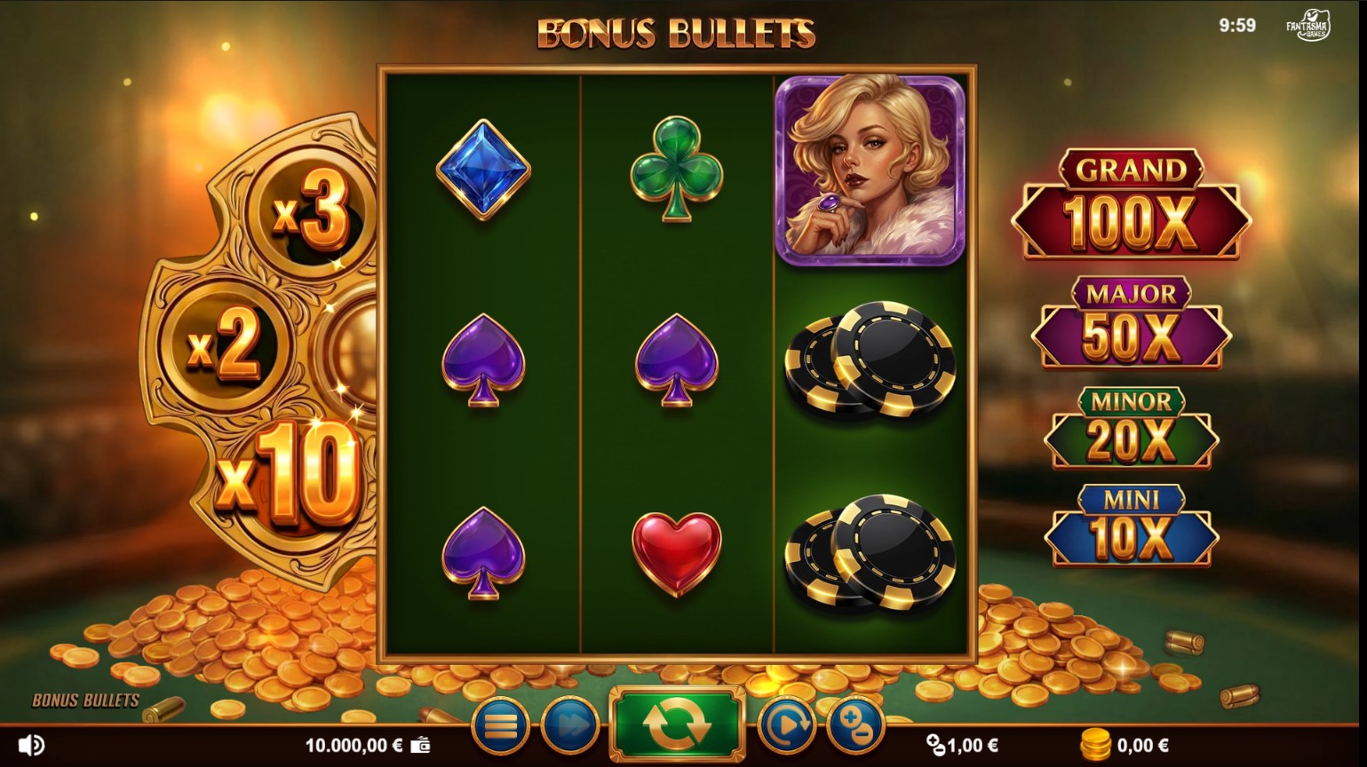 You are currently viewing Bonus Bullets (Fantasma Games) Slot Review