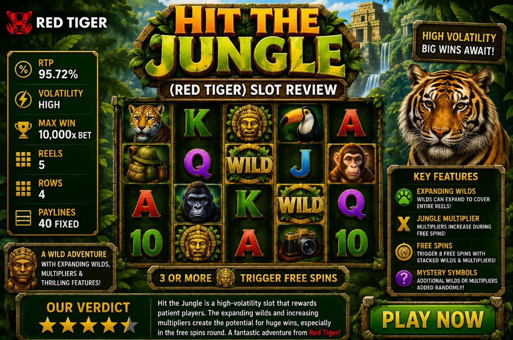 You are currently viewing Hit the Jungle (Red Tiger) Slot Review