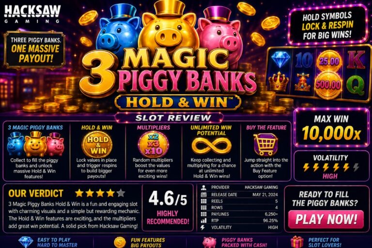 3 Magic Piggy Banks Hold & Win