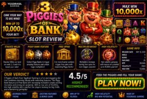 Read more about the article 3 Piggies of Bank (Yggdrasil Gaming) Slot Review