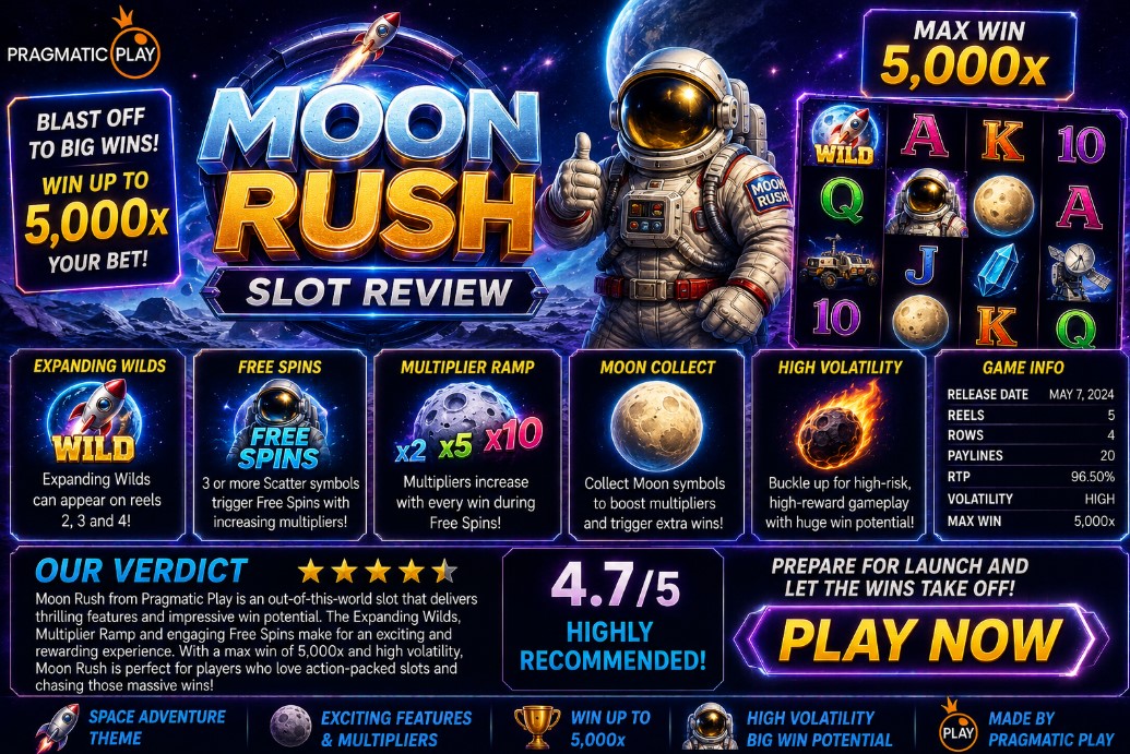 You are currently viewing Moon Rush (Pragmatic Play) Slot Review