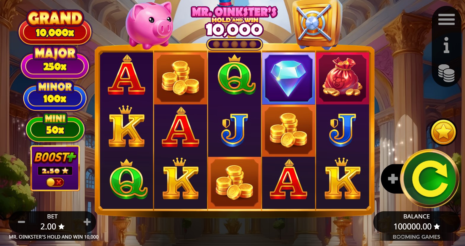 You are currently viewing Mr. Oinkster’s Hold & Win 10,000 (Booming Games) Slot Review